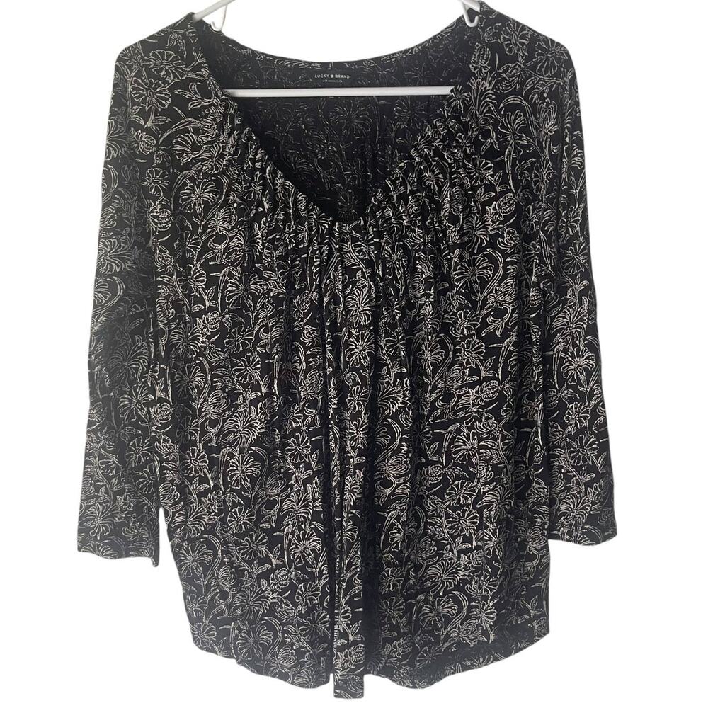 Lucky Brand‎ Women's Size Medium Floral Boho Long Sleeve Top